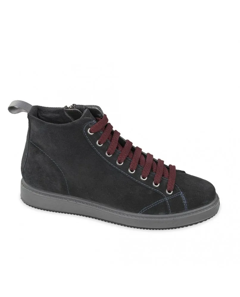 VALLEVERDE 36861 scarpe sneaker alte casual uomo in pelle blu
