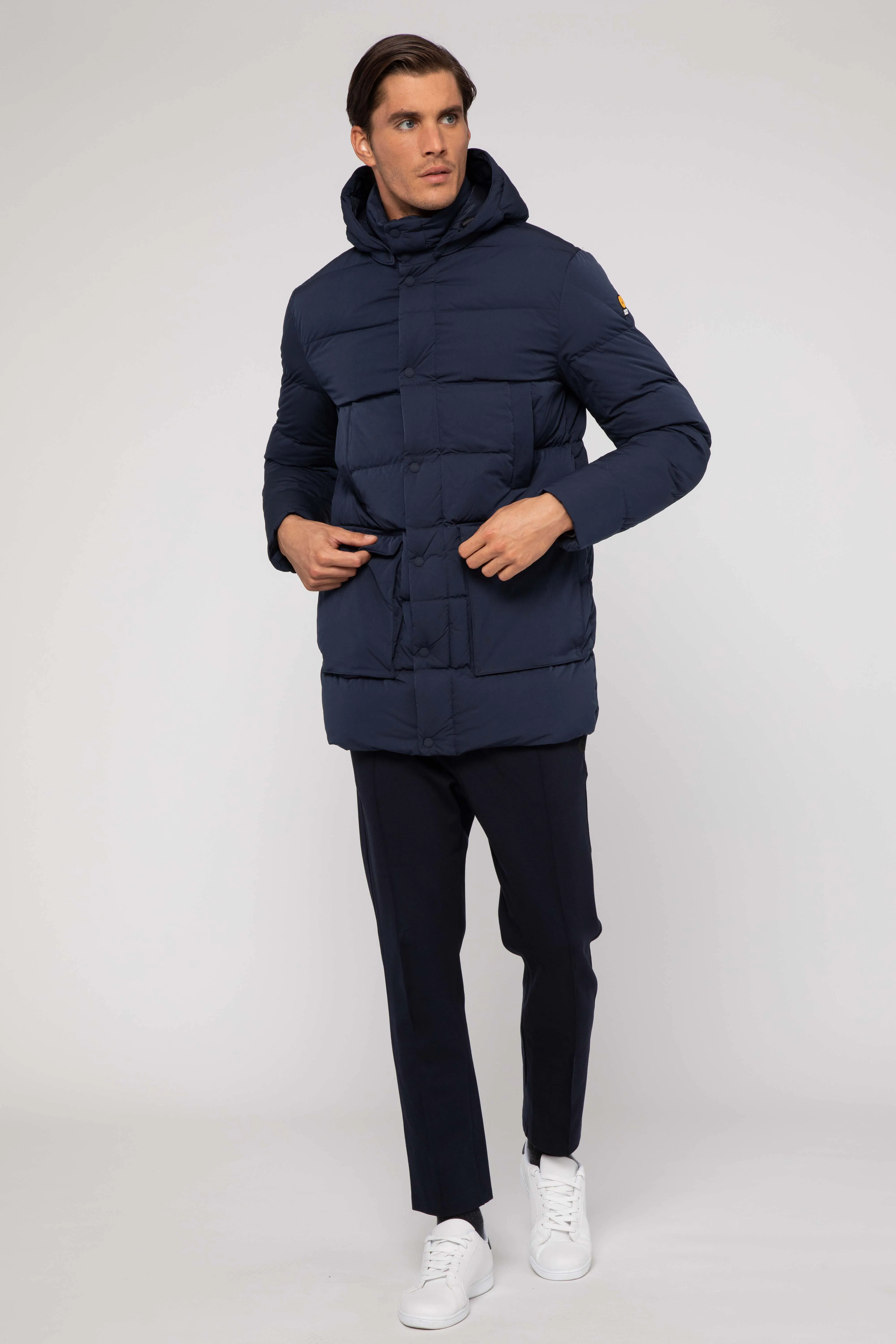 WINTER LONG BLUE FULL ZIP DOWN JACKET