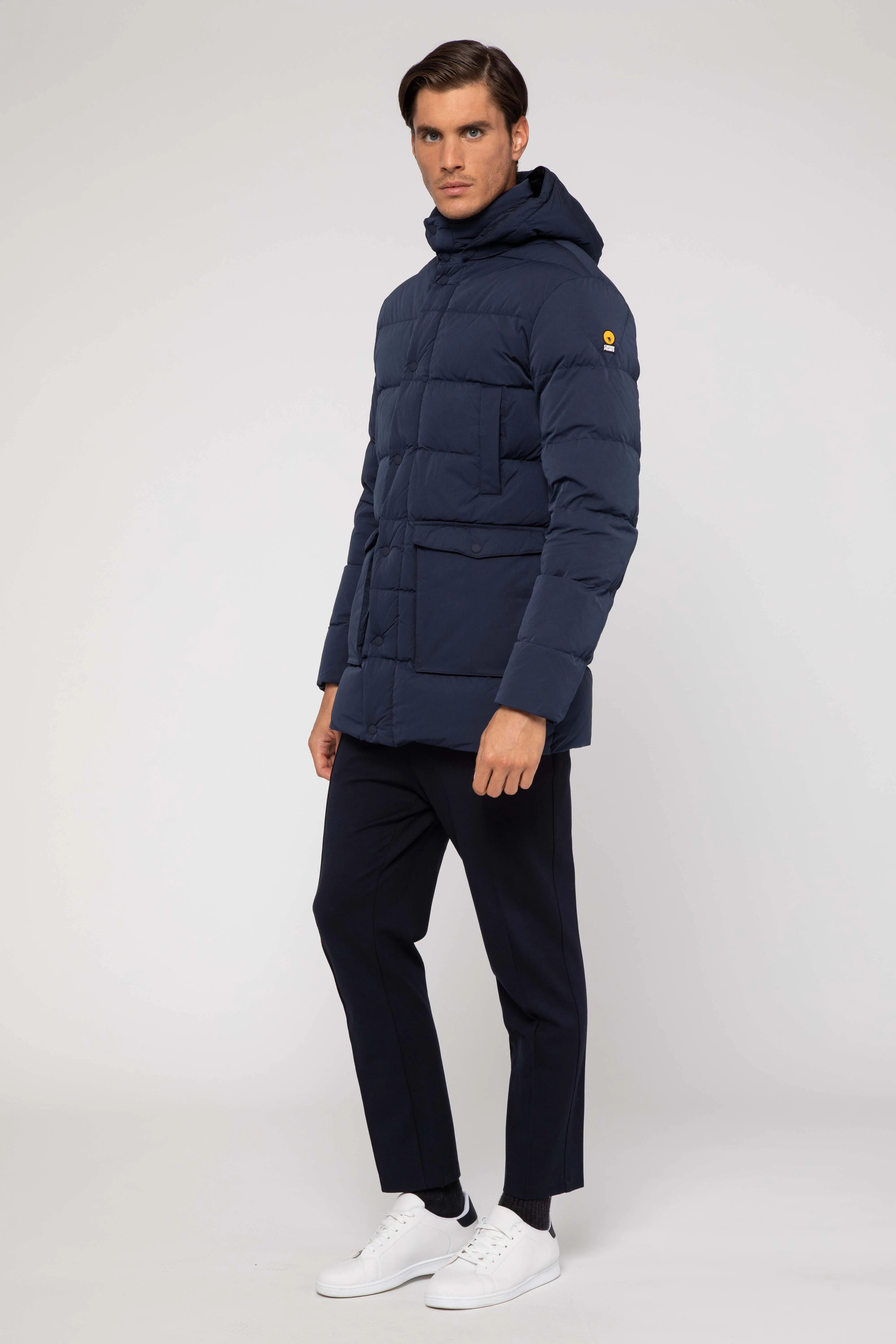 WINTER LONG BLUE FULL ZIP DOWN JACKET