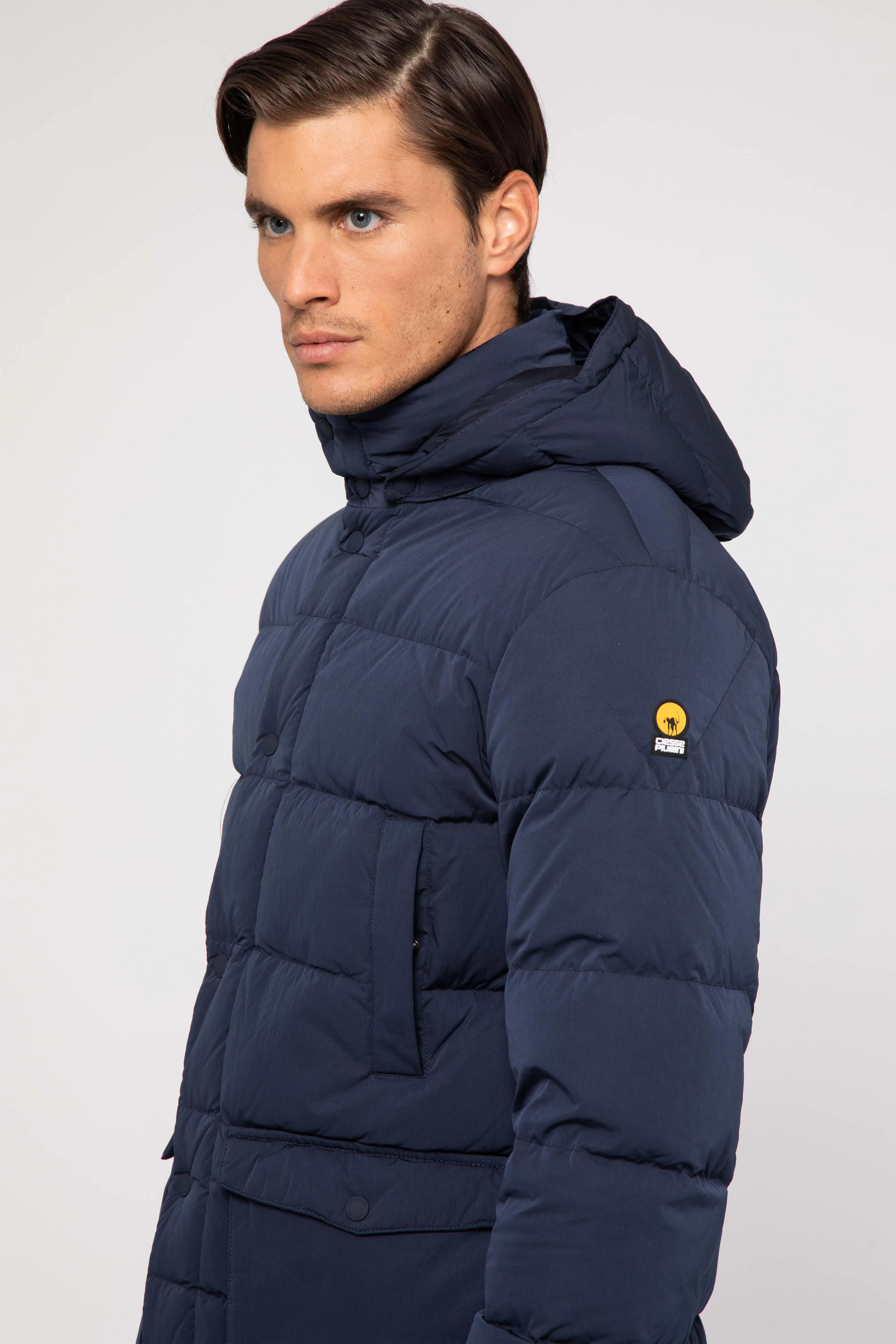 WINTER LONG BLUE FULL ZIP DOWN JACKET