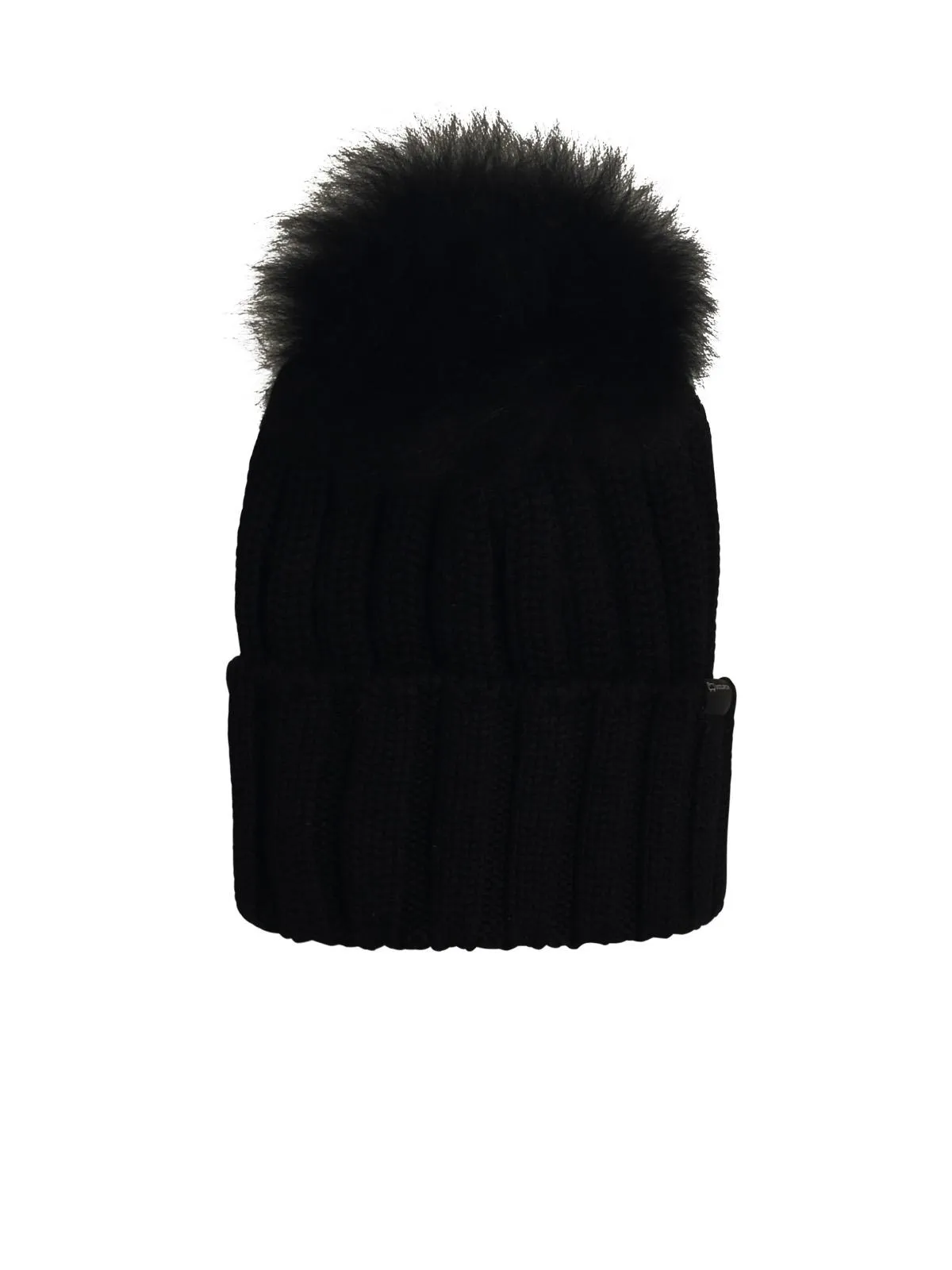 Woolrich John Rich & Bros 'Pon Pon' Black Virgin Wool Beanie
