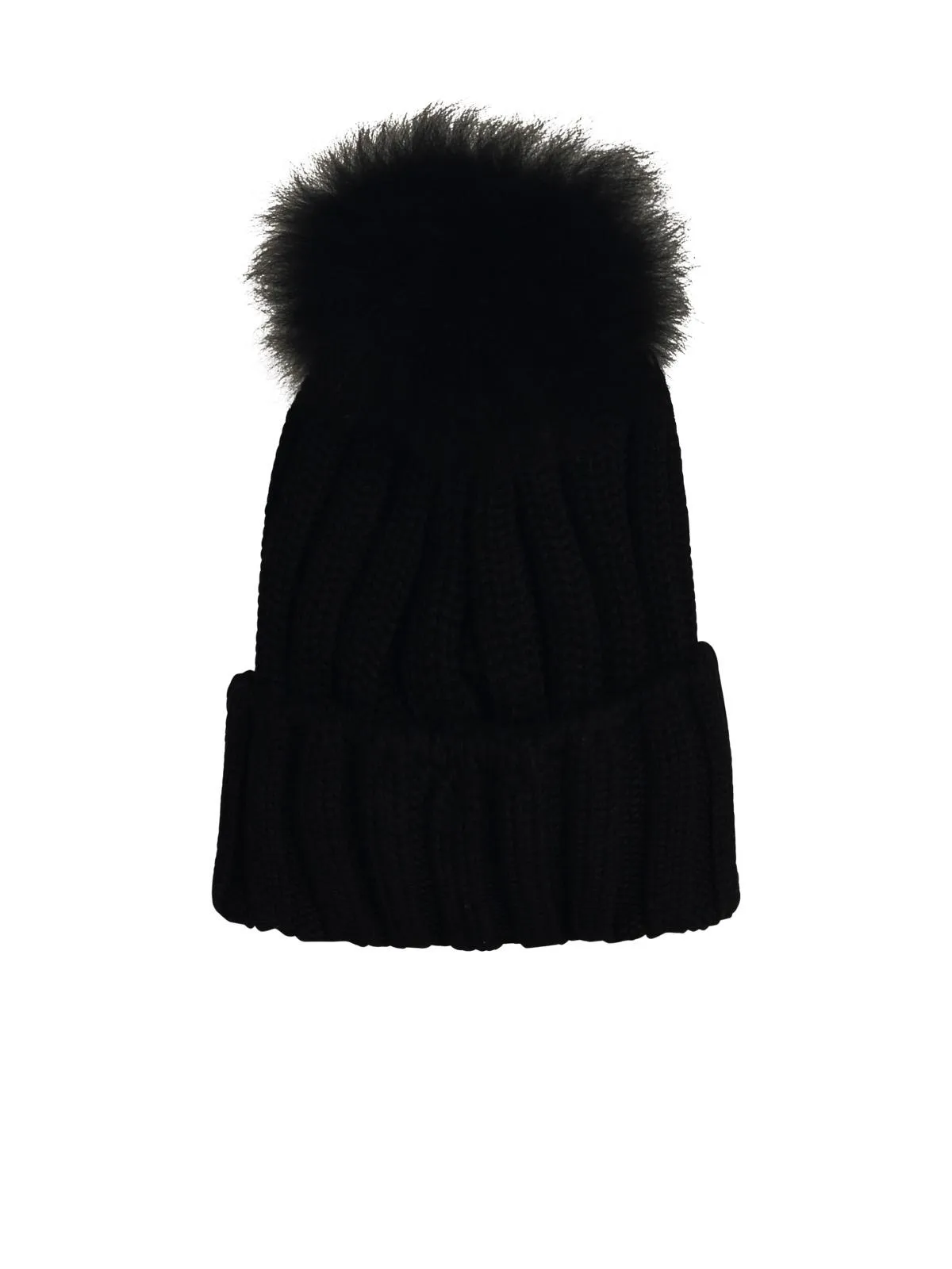 Woolrich John Rich & Bros 'Pon Pon' Black Virgin Wool Beanie