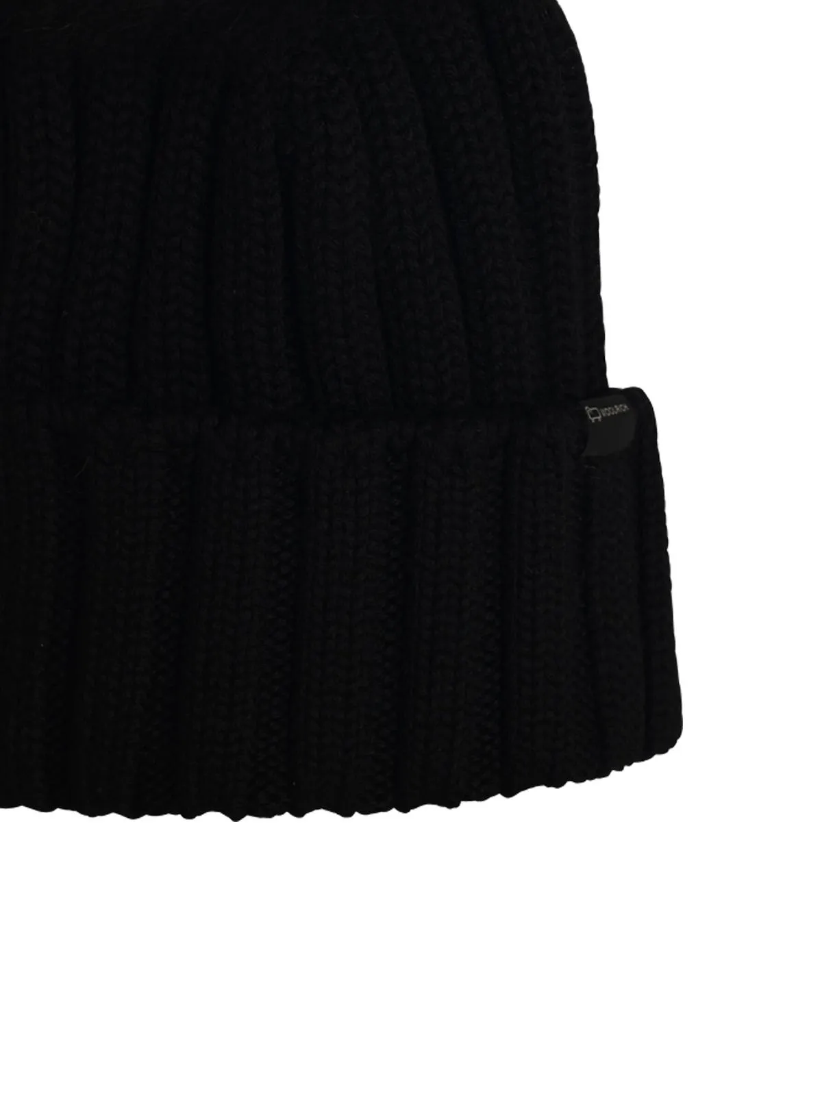 Woolrich John Rich & Bros 'Pon Pon' Black Virgin Wool Beanie