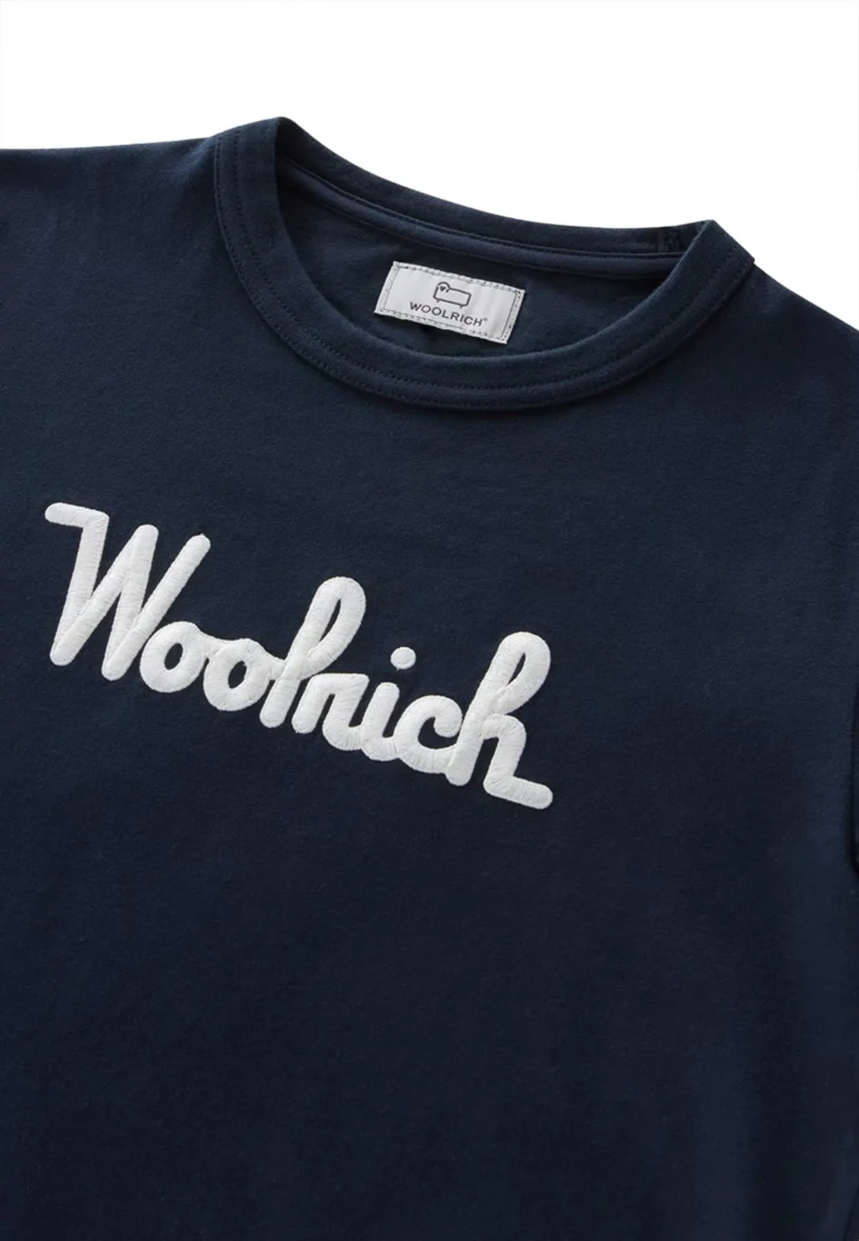 Woolrich kids t-shirt blu bambino in cotone