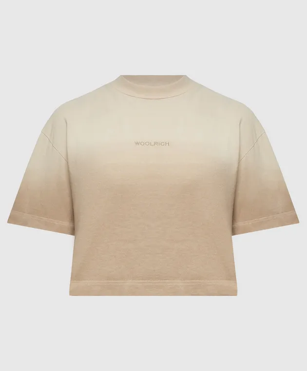 Woolrich T-shirt beige con ricamo logo CFWWTE0091FRUT3746