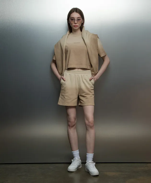 Woolrich T-shirt beige con ricamo logo CFWWTE0091FRUT3746