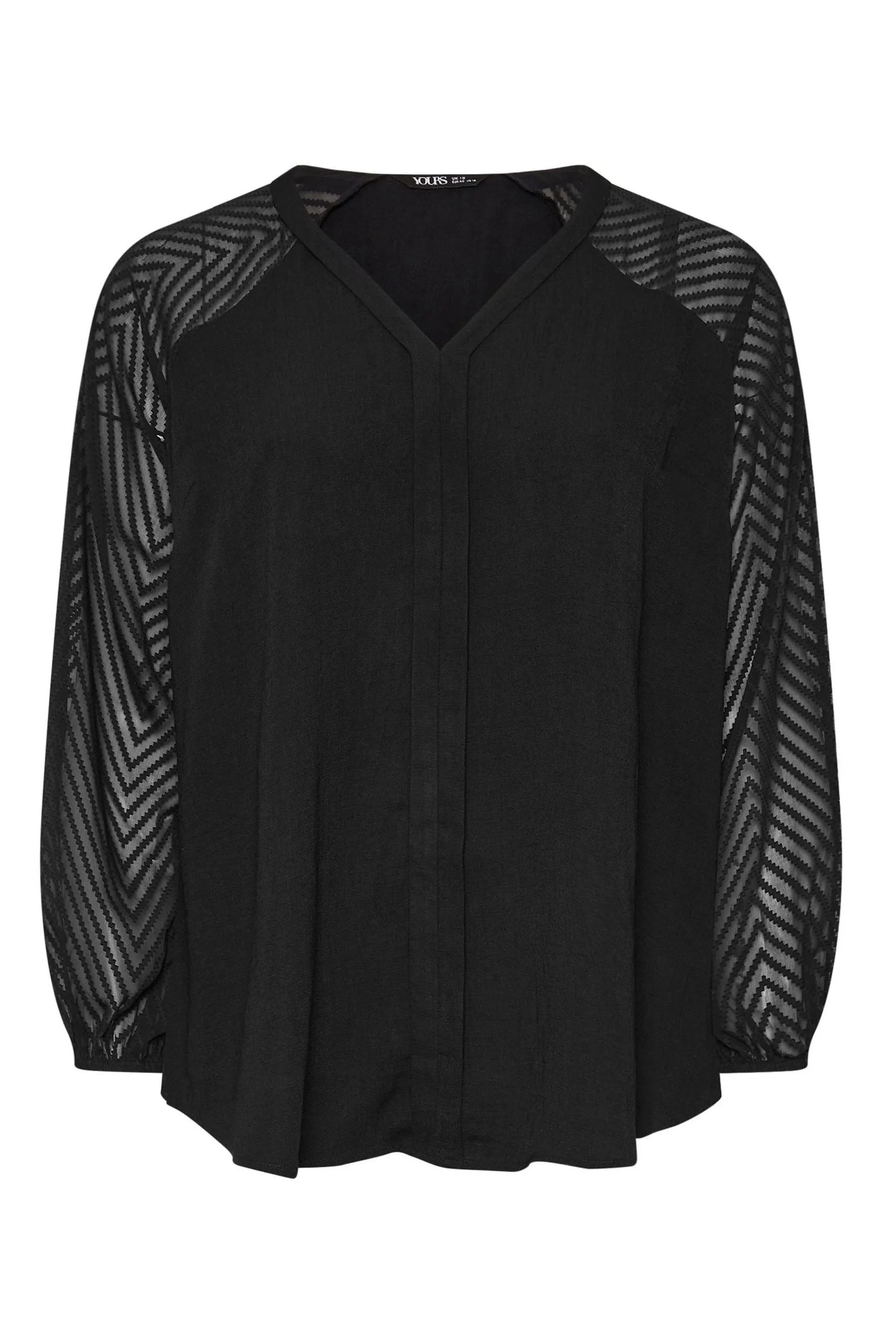 Yours Curve Burnout Sleeve Blouse    