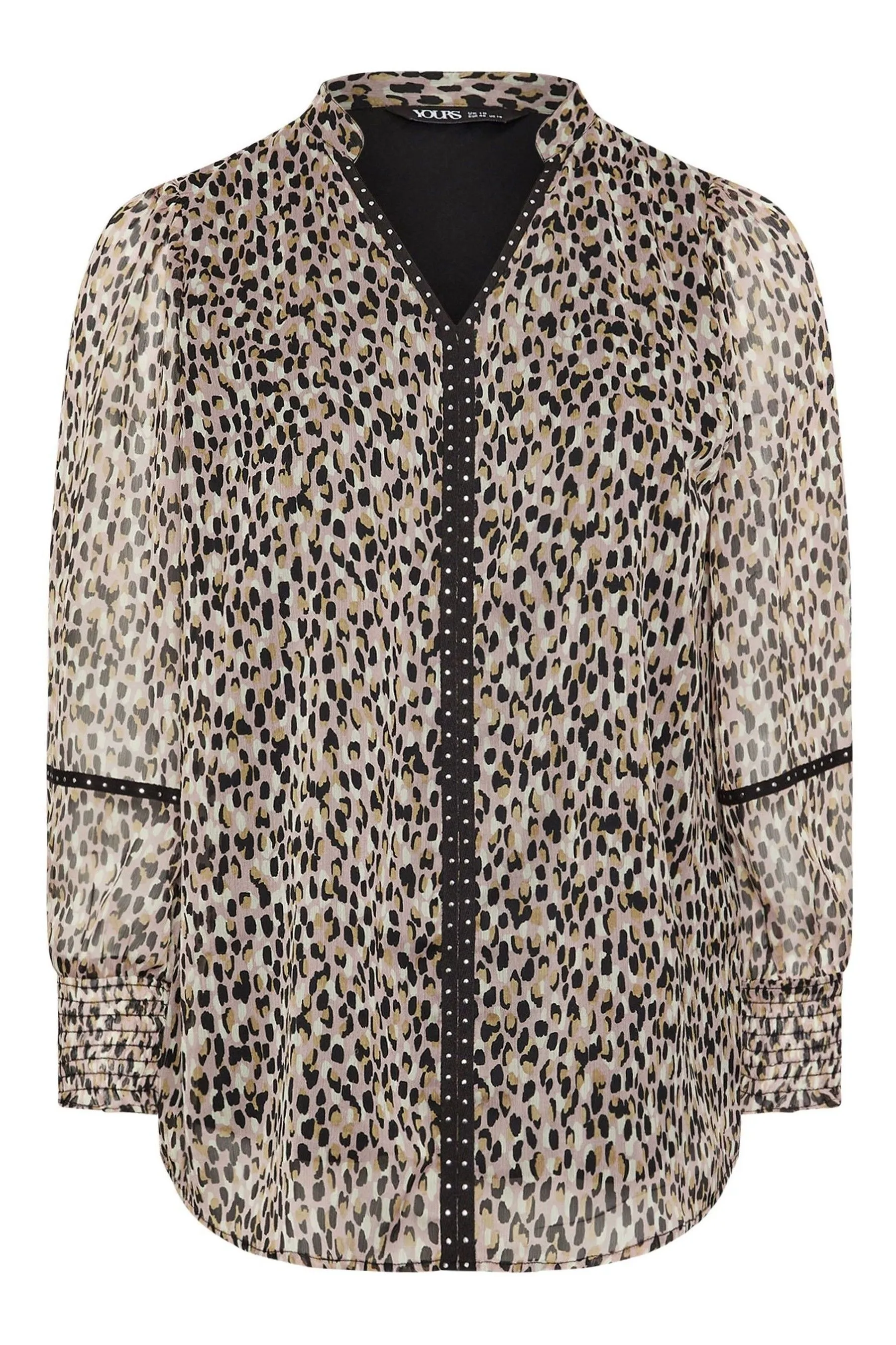 Yours Curve Studded Tape Chiffon Blouse    